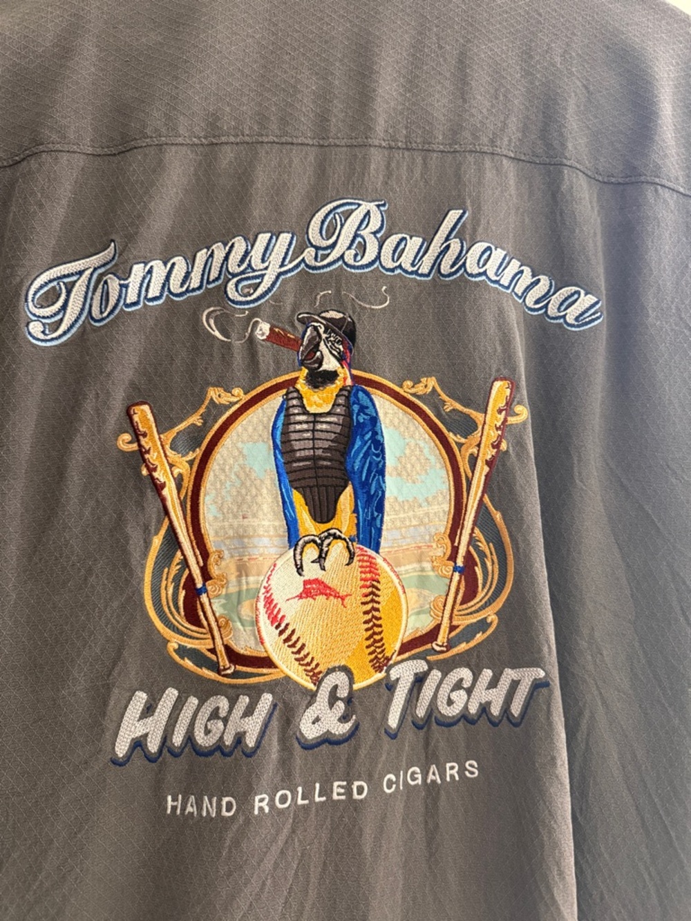 Tommy Bahama Men’s Short-Sleeve Button-Down Shirt in Charcoal Gray